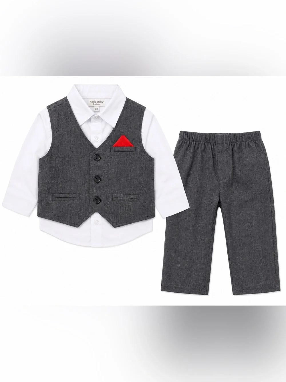Baby Boy 3 Pc Dress Outfit Vest Shirt Pants Set 6M Wedding Formal
